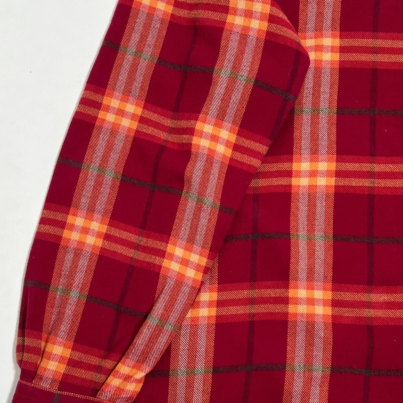 Burberry London Men's Check Button Down Shirt Red Made In U.S.A. Size M - Picture 4 of 12